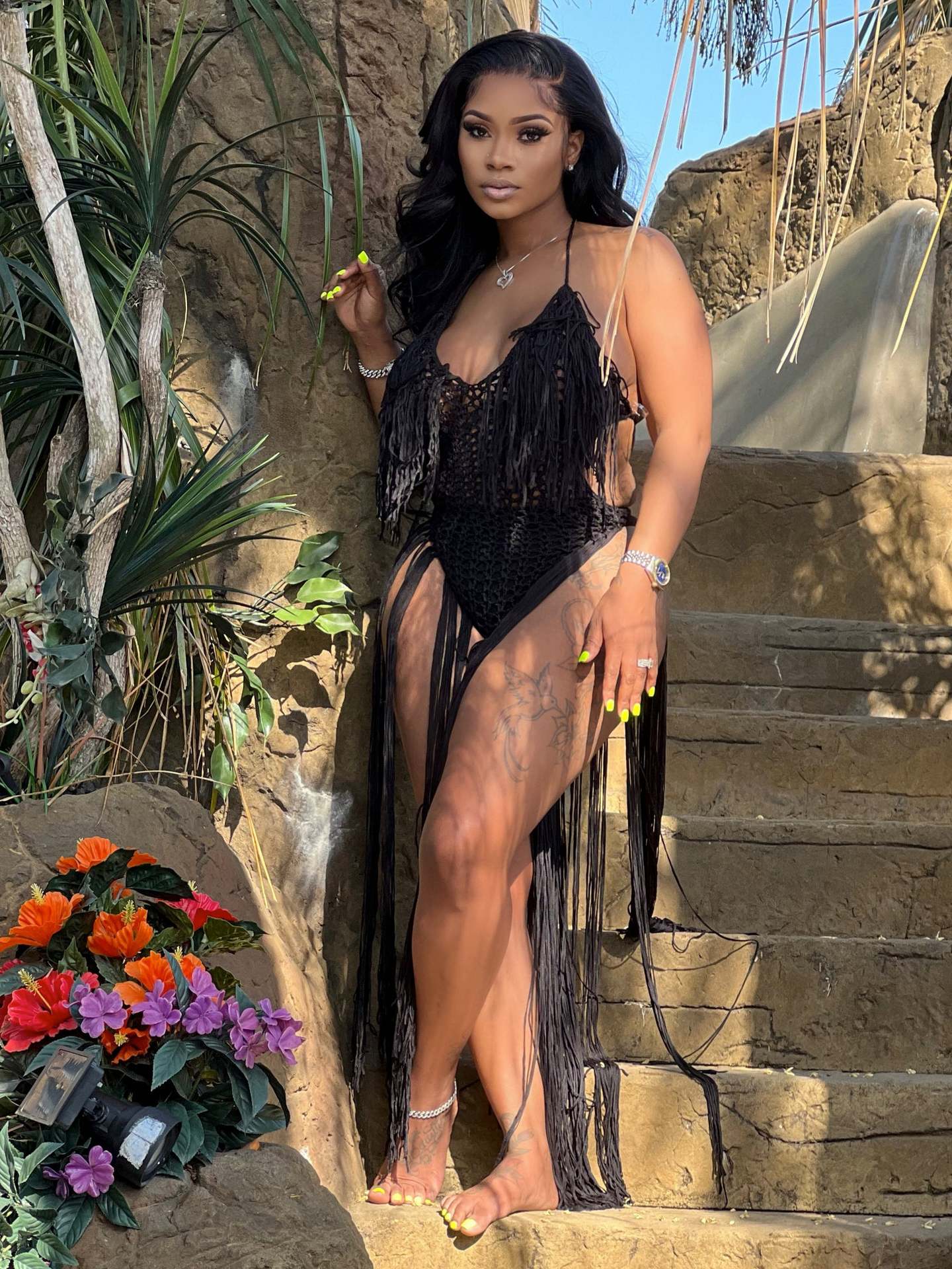 Sexy Women Beach Dress Handmade Crocheted Jumpsuit Tassel Dress Entry Bella Mia